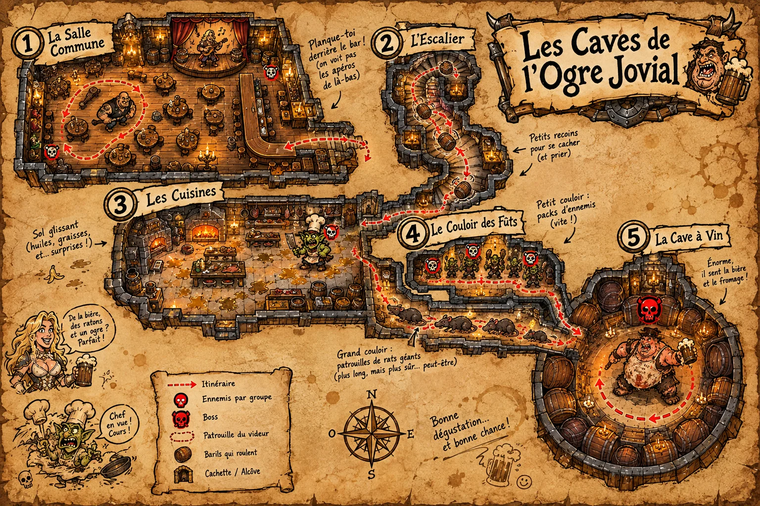 Plan des Caves de l'Ogre Jovial